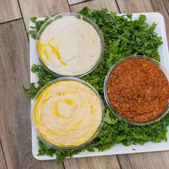 Three Dip Platter at BOSTON KEBAB, Waltham MA