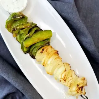 Onion And Pepper One Skewer Open Sand Onion And Pepper One Skewer Open Sand
