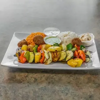 Two Skewer Veggie Kebab Dinner Two Skewer Veggie Kebab Dinner