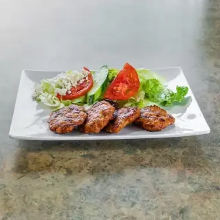 Boston Kebab Chicken Kofte (4 Pieces) Over Salad