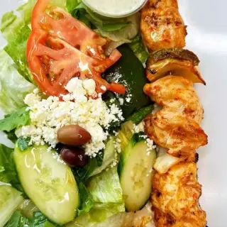 Boston Kebab Tandoori Chicken ( 1 Skewer) Over Salad