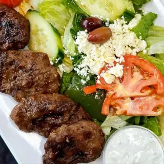 Boston Kebab Kofte Kebab(4 Pieces) Over Salad